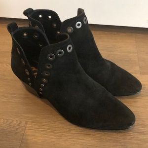 Sam Edelman black suede studded ankle boots